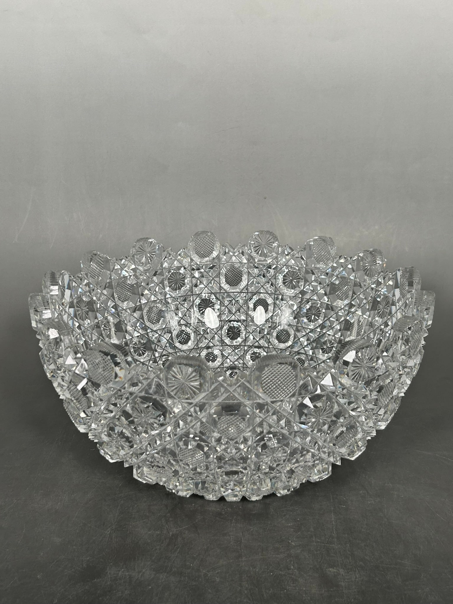 A Harvard Pattern American Brilliant Cut Crystal Bowl (1 of 11)
