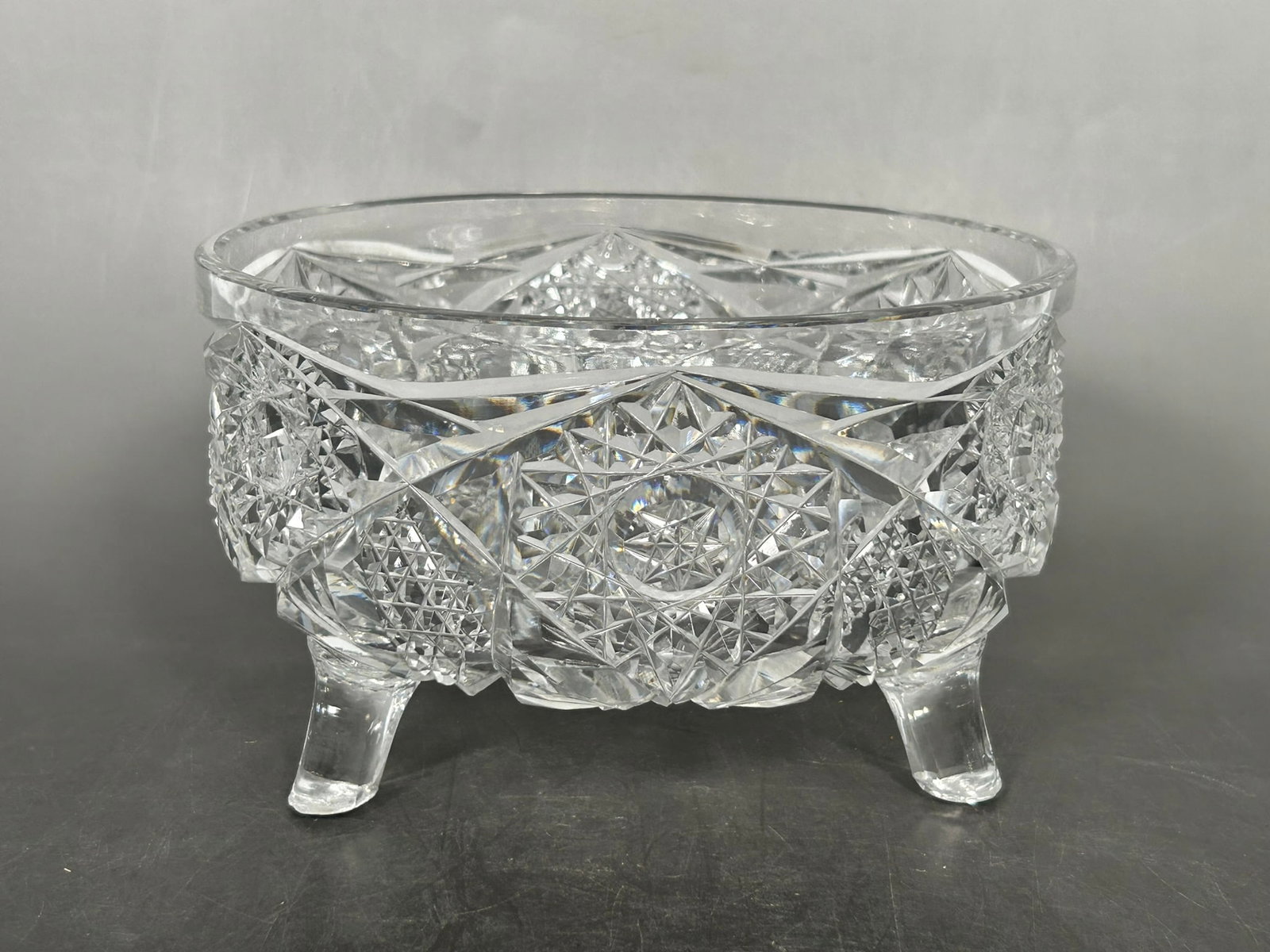 An Antique American Brilliant Cut Crystal Footed Ferner Bowl (1 of 11)