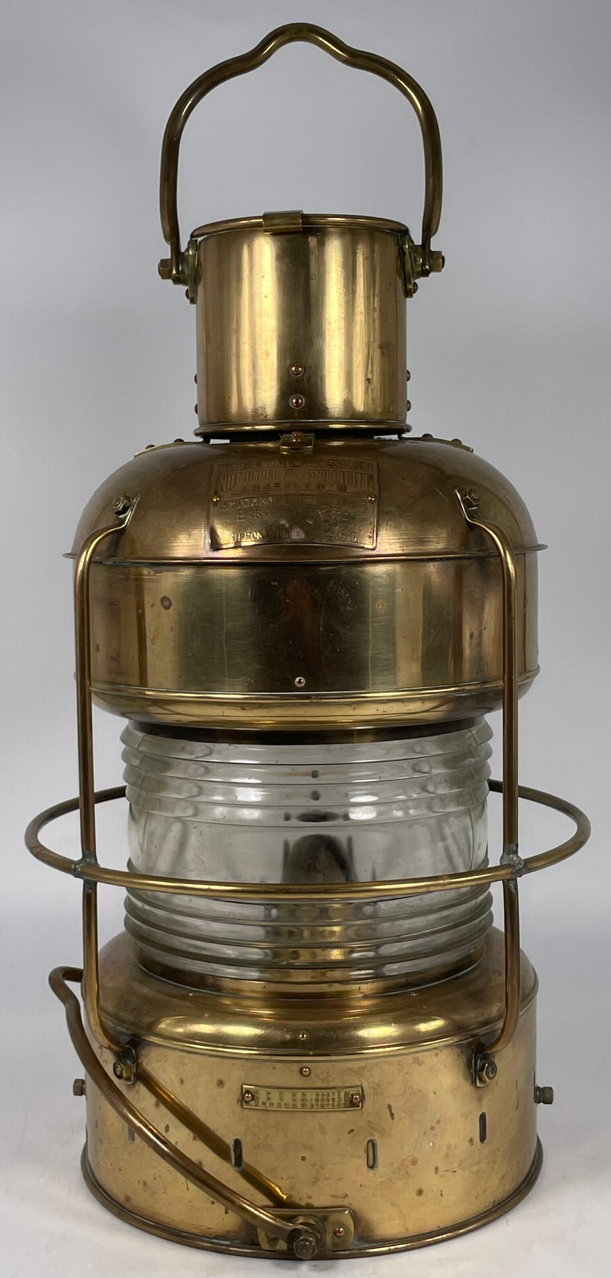 A Nautical Mid-19th Century Ship Masterhead Brass Lantern Oil Lamp, Nippon Sento Co.Ltd (1 of 19)