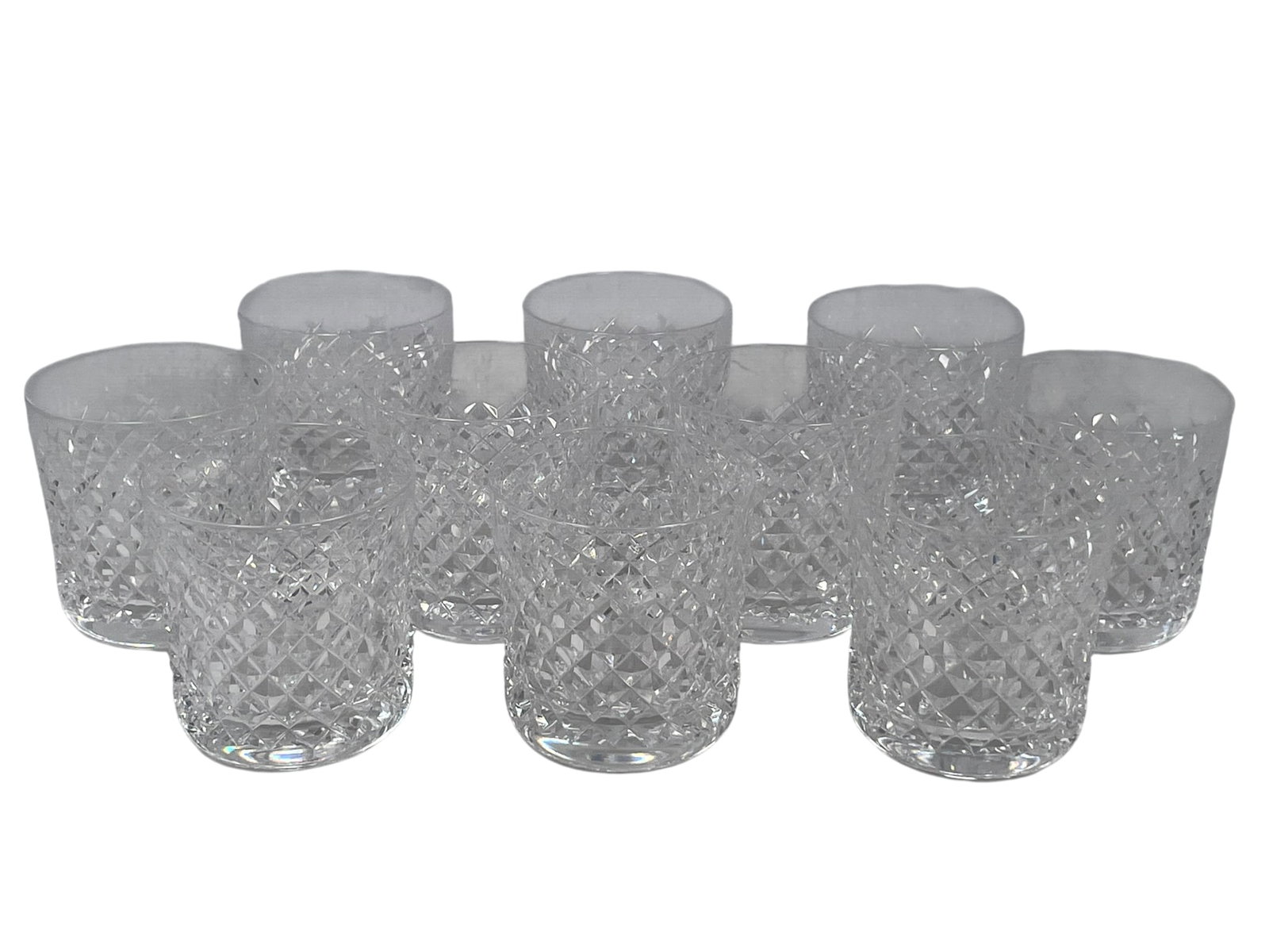 A Set of Ten Vintage Alana Old Fashioned Glasses by Waterford Crystal: Blown glass, crafted in Ireland, 3.3/8 in. high, 3.1/8 in. wide each.
