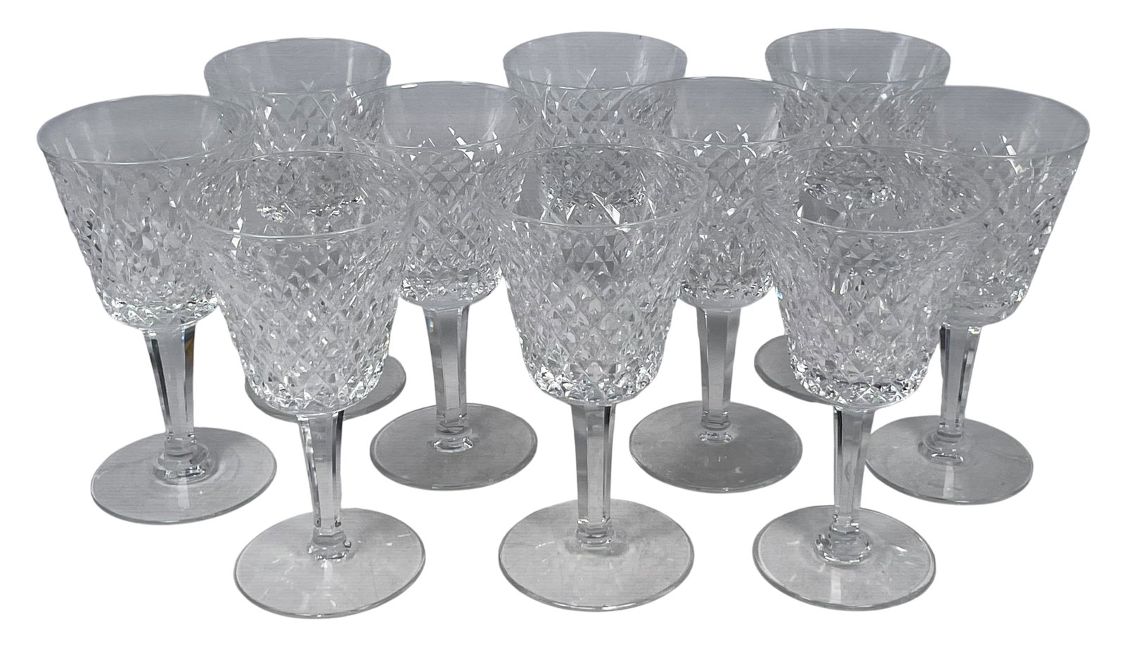 A Set of Ten Vintage Alana Claret Wine Glasses by Waterford Crystal (1 of 11)