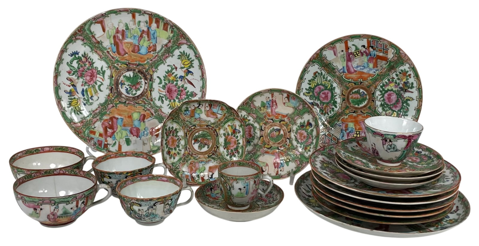 A Group of Twenty Chinese Famille Rose Gilt-Decorated Porcelain Ware (1 of 20)