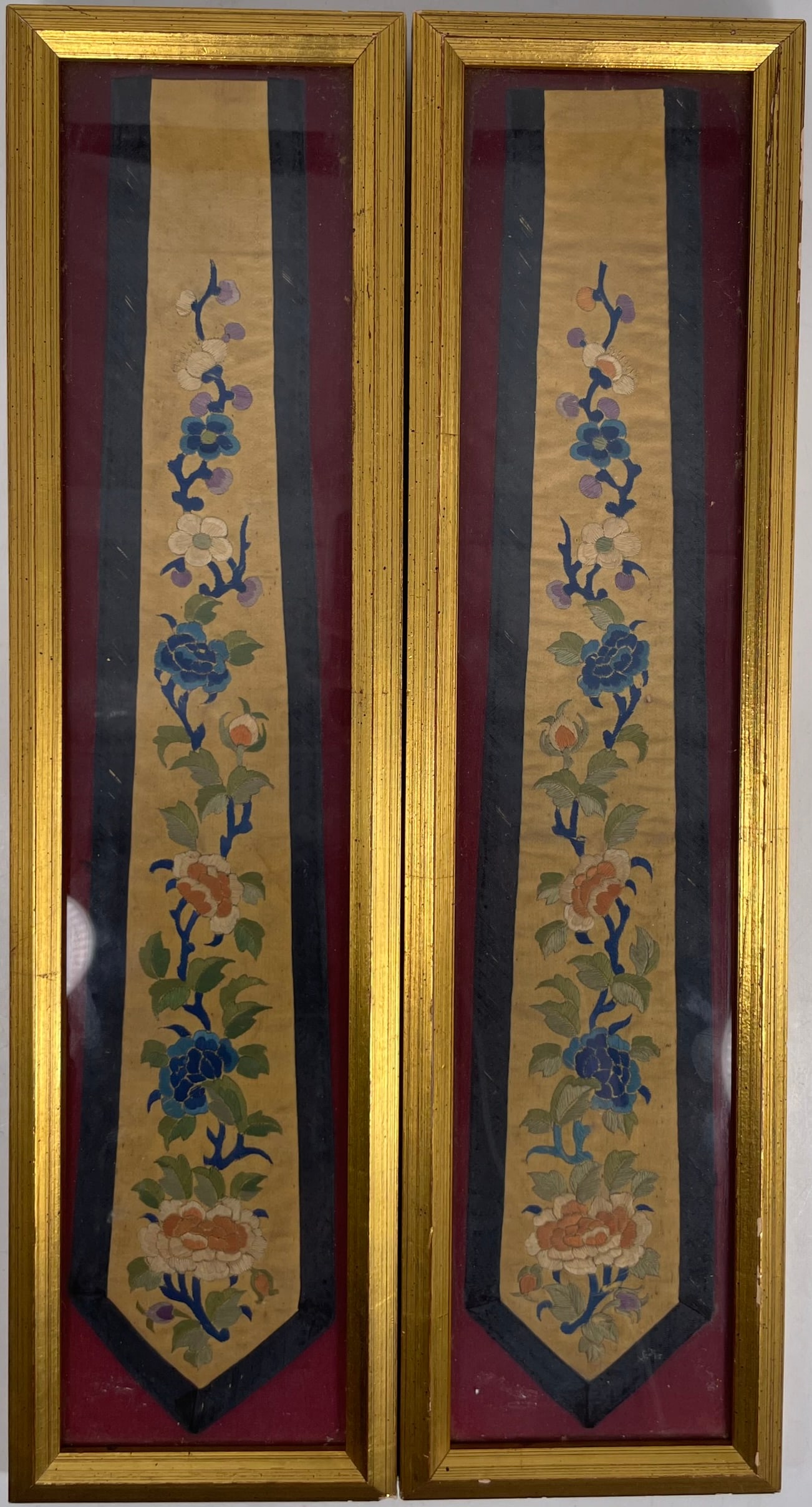 A Pair of Chinese Small Embroidered Silk Panels (1 of 14)