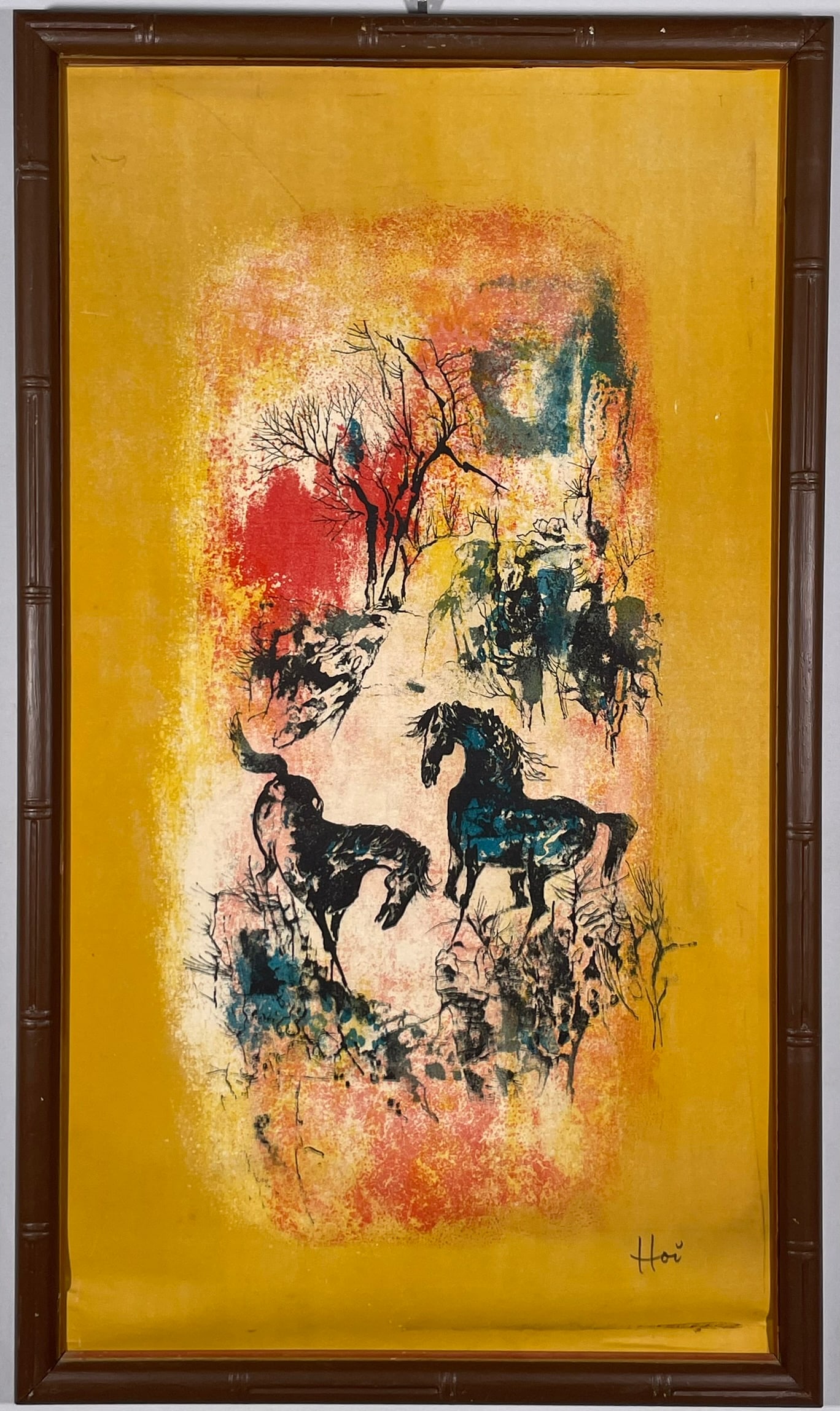 A Limited Edition Lithograph 'Horses', a Signature Hoi (Lebadang) (1 of 11)