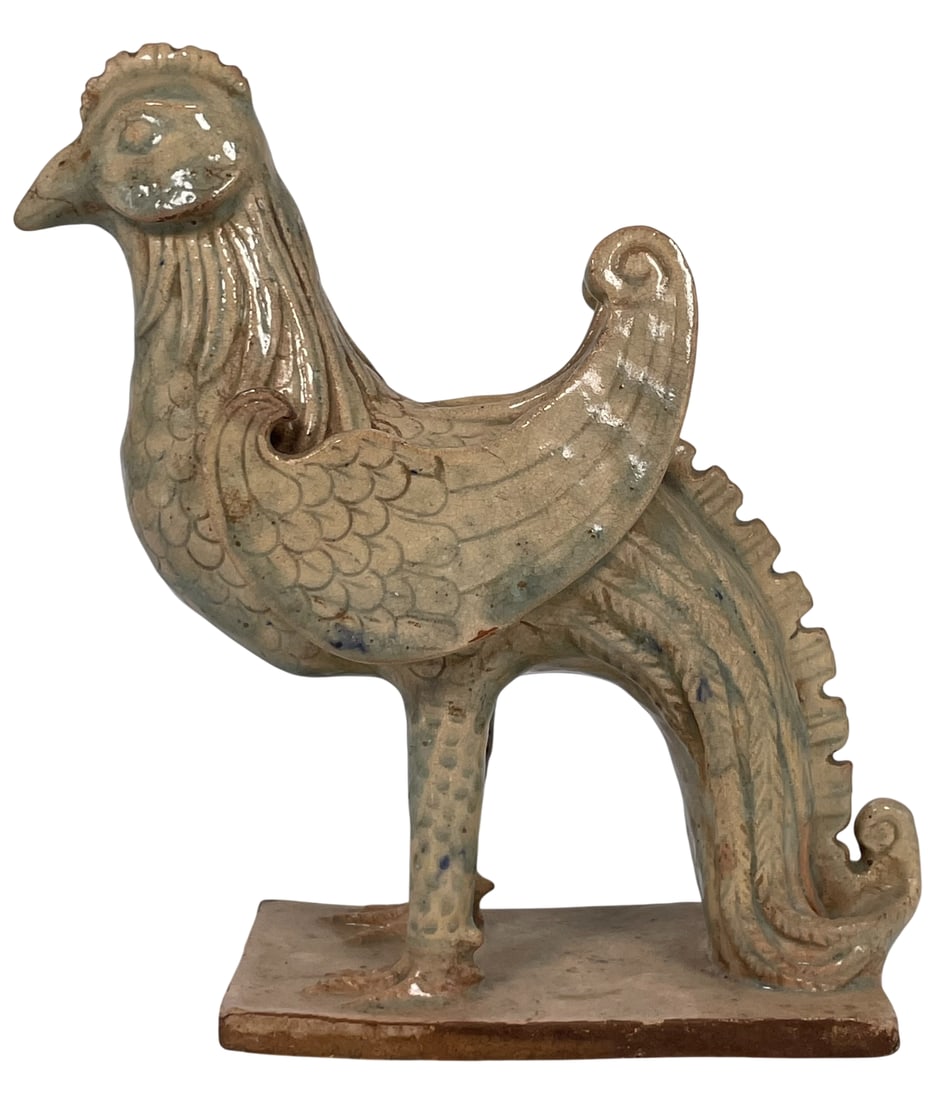 A Vietnamese Celadon-Glazed Porcelain Figure of Bird, Roof Component (1 of 11)