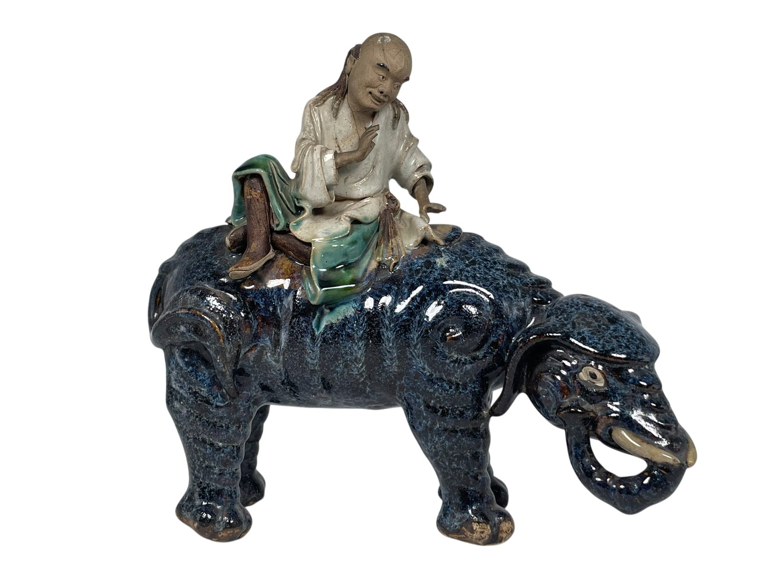 A Chinese Shiwan Pottery Figure of a Luohan (1 of 8)