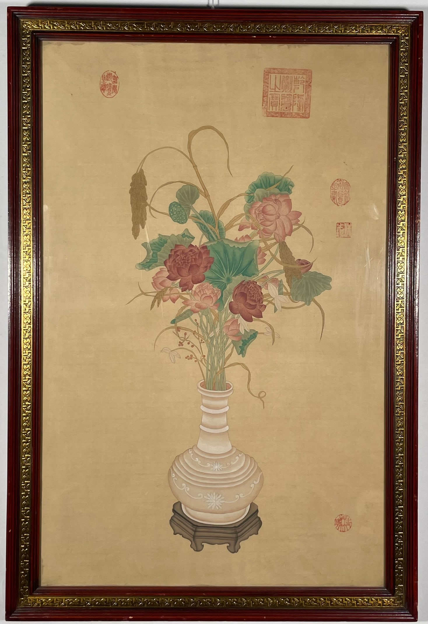 A Chinese Painting of Auspicious Flowers, in the Manner of Giuseppe Castiglione (1 of 16)