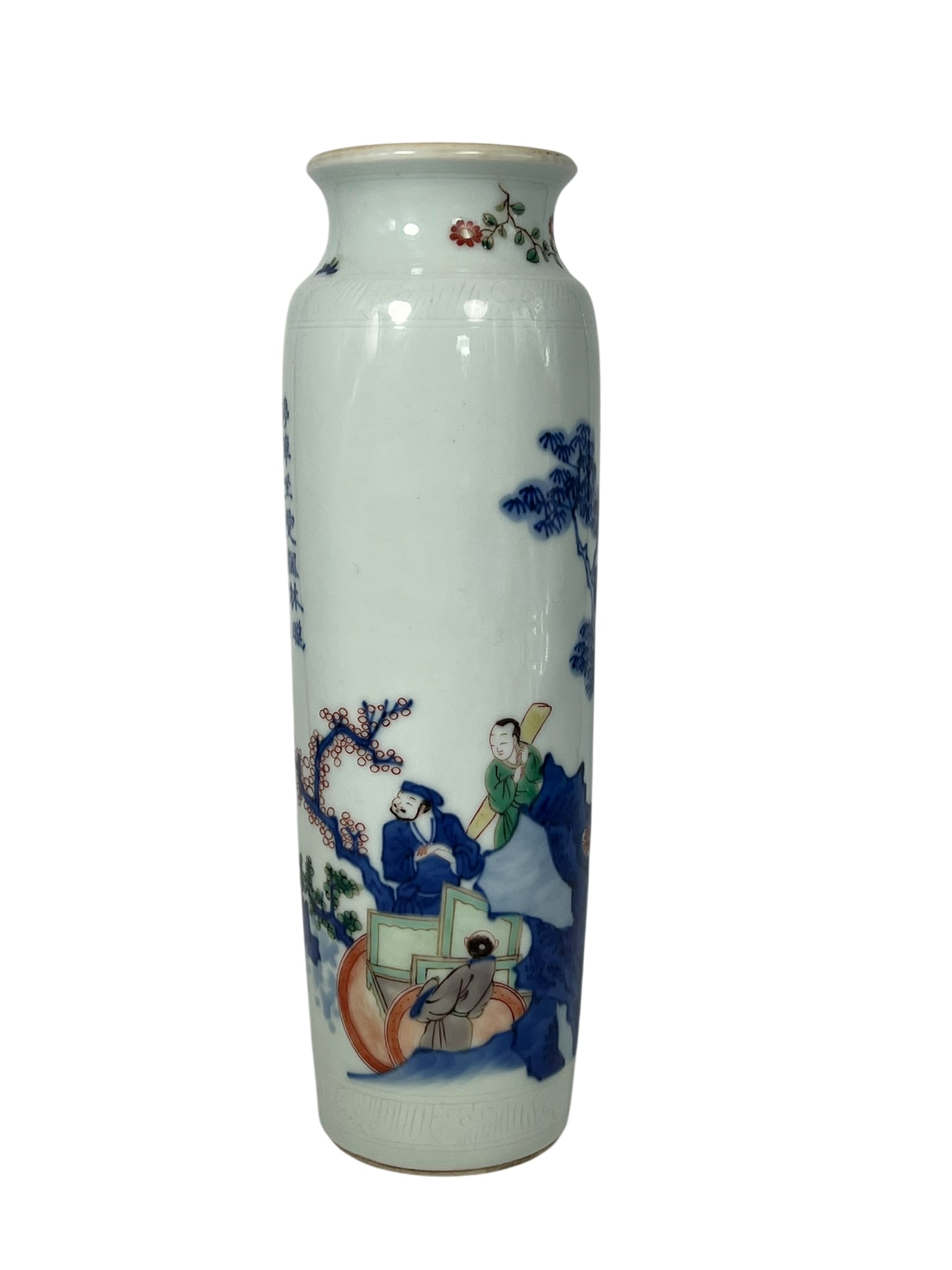 A Chinese Underglaze-Blue and Iron-Red Decorated Sleeve Vase, Late Ming/Early Qing Dynasty, 17th (1 of 11)