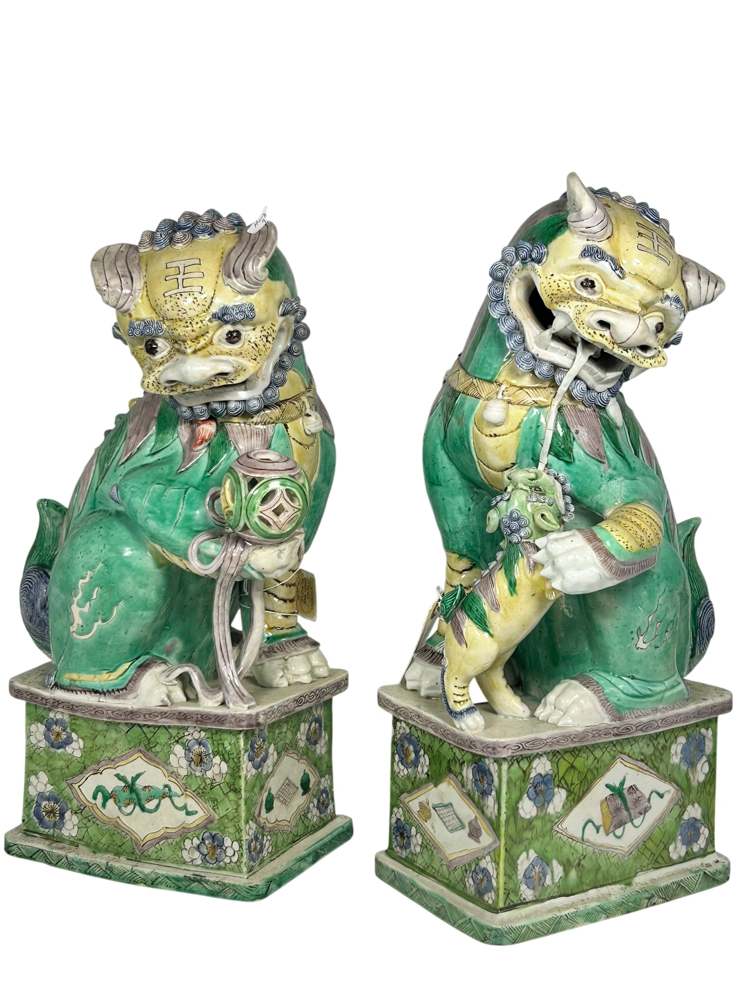 Christie's Provenance: A Pair of Chinese Porcelain Famille Verte Large Buddhist Lions, Kangxi (1 of 19)