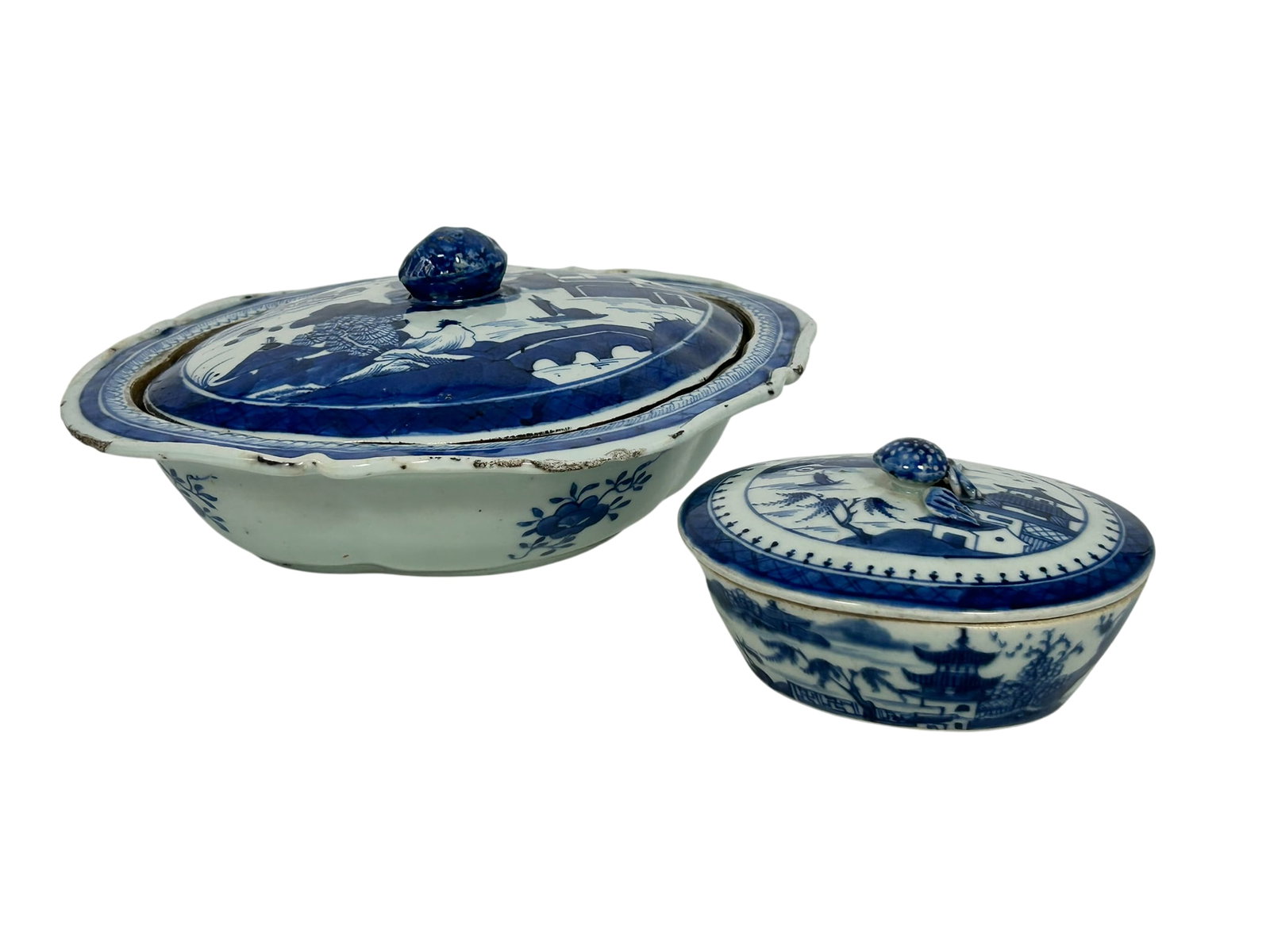 Two Chinese Blue and White Tureens, 19th Century (1 of 10)