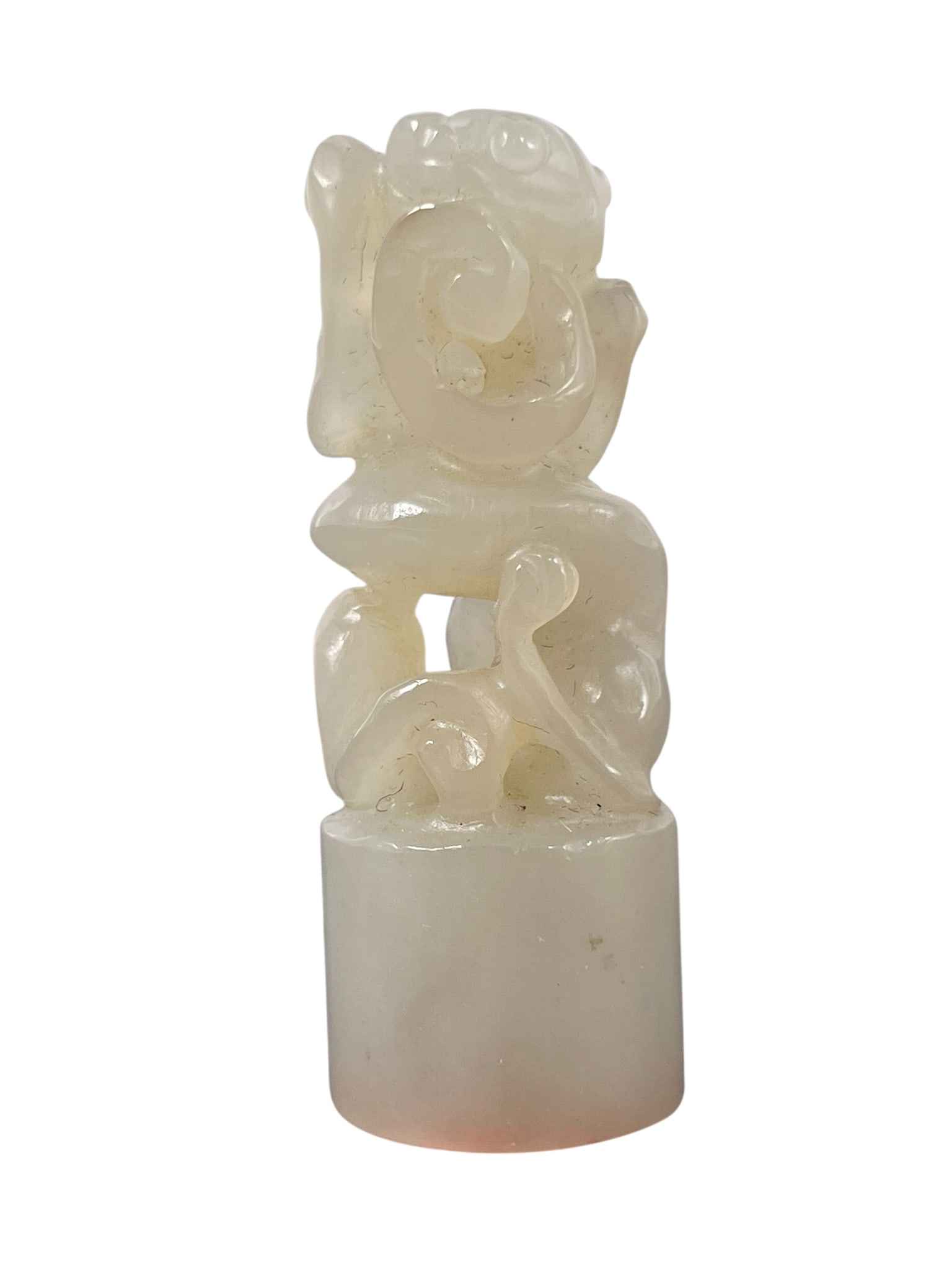 A Chinese Carved White Jade Seal (1 of 8)
