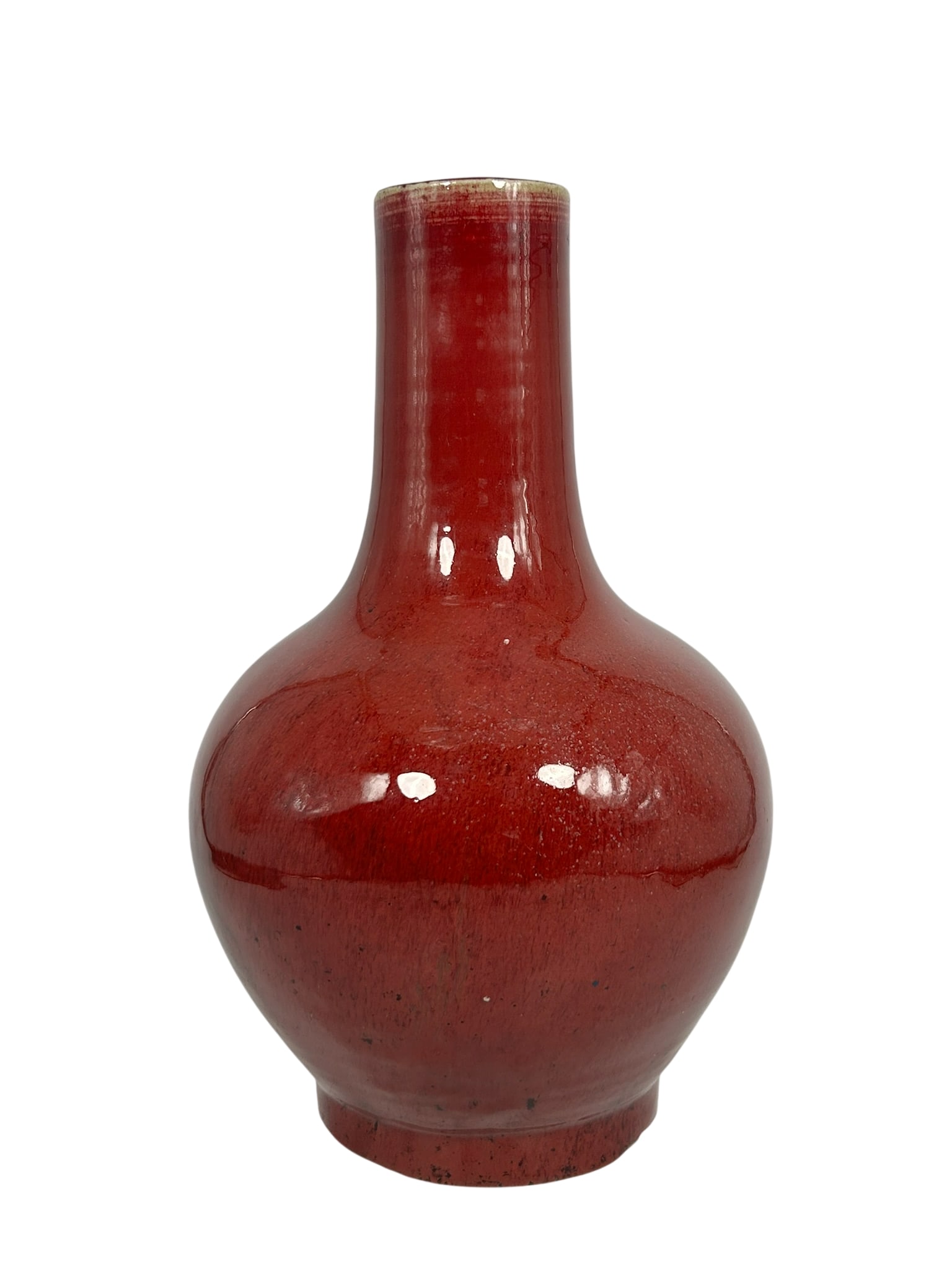 A Chinese Red-Glazed Vase, Tianqiuping, Qianlong Period, 18th Century (1 of 12)