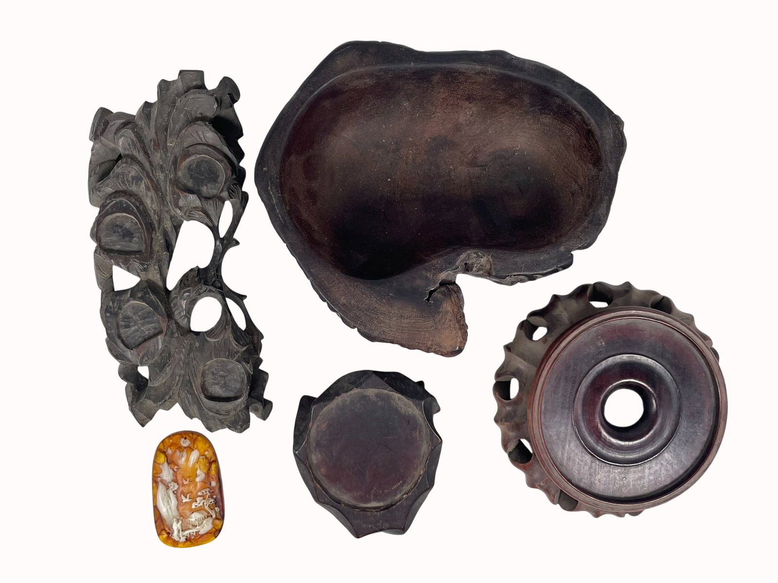 A Group of Five Chinese Wood Objects (1 of 9)