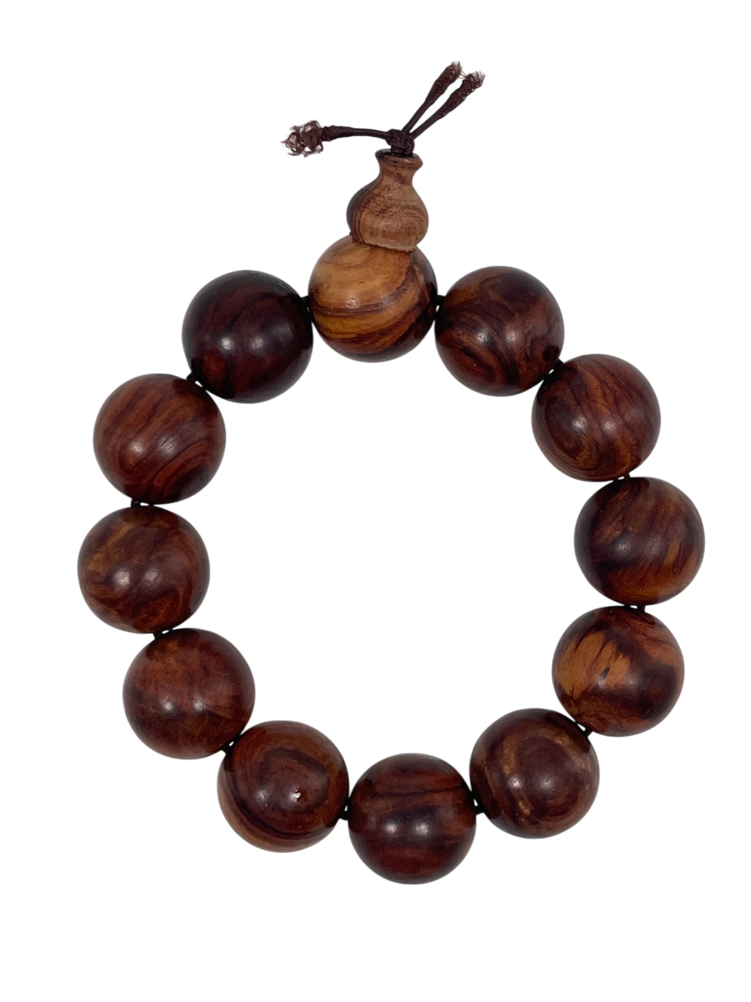 A String of Huanghuali Beads, Shouchuan: The beads measures 5/8 in. diam. each.