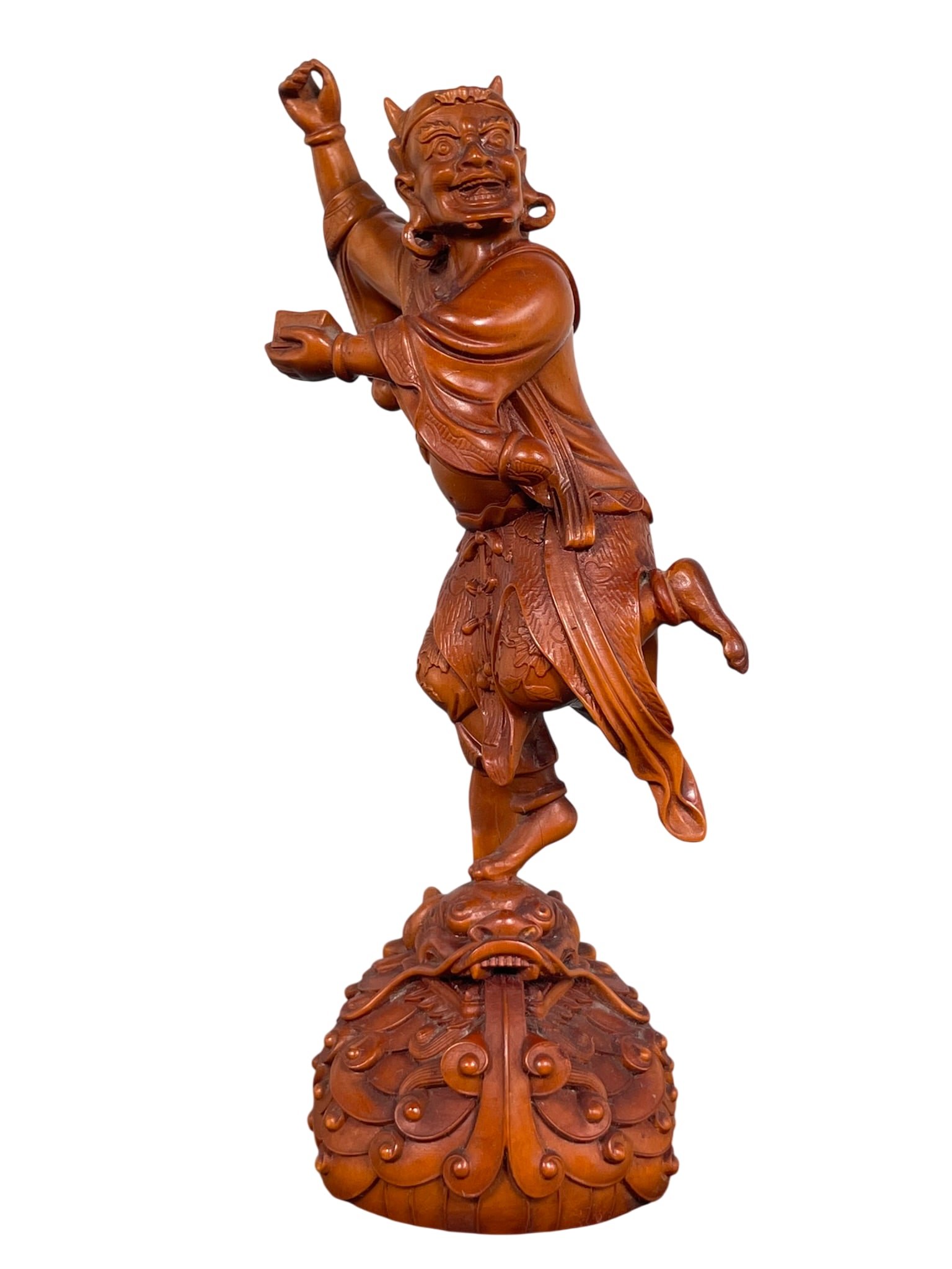 A Chinese Boxwood Figure of: 7.1/2 in. high, 3.3/4 in. wide.