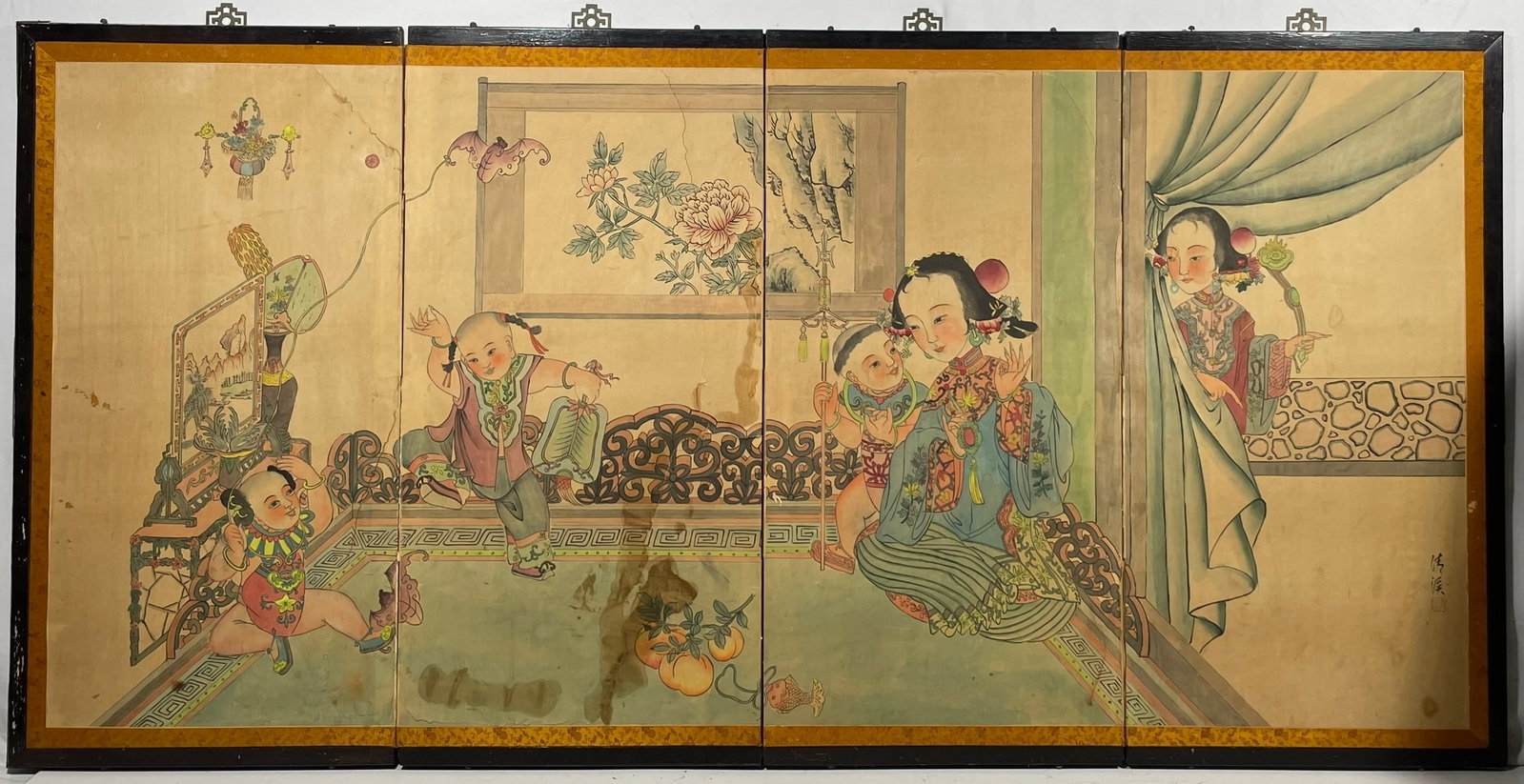 A Chinese Four-Panel Folding Floor Screen (1 of 18)