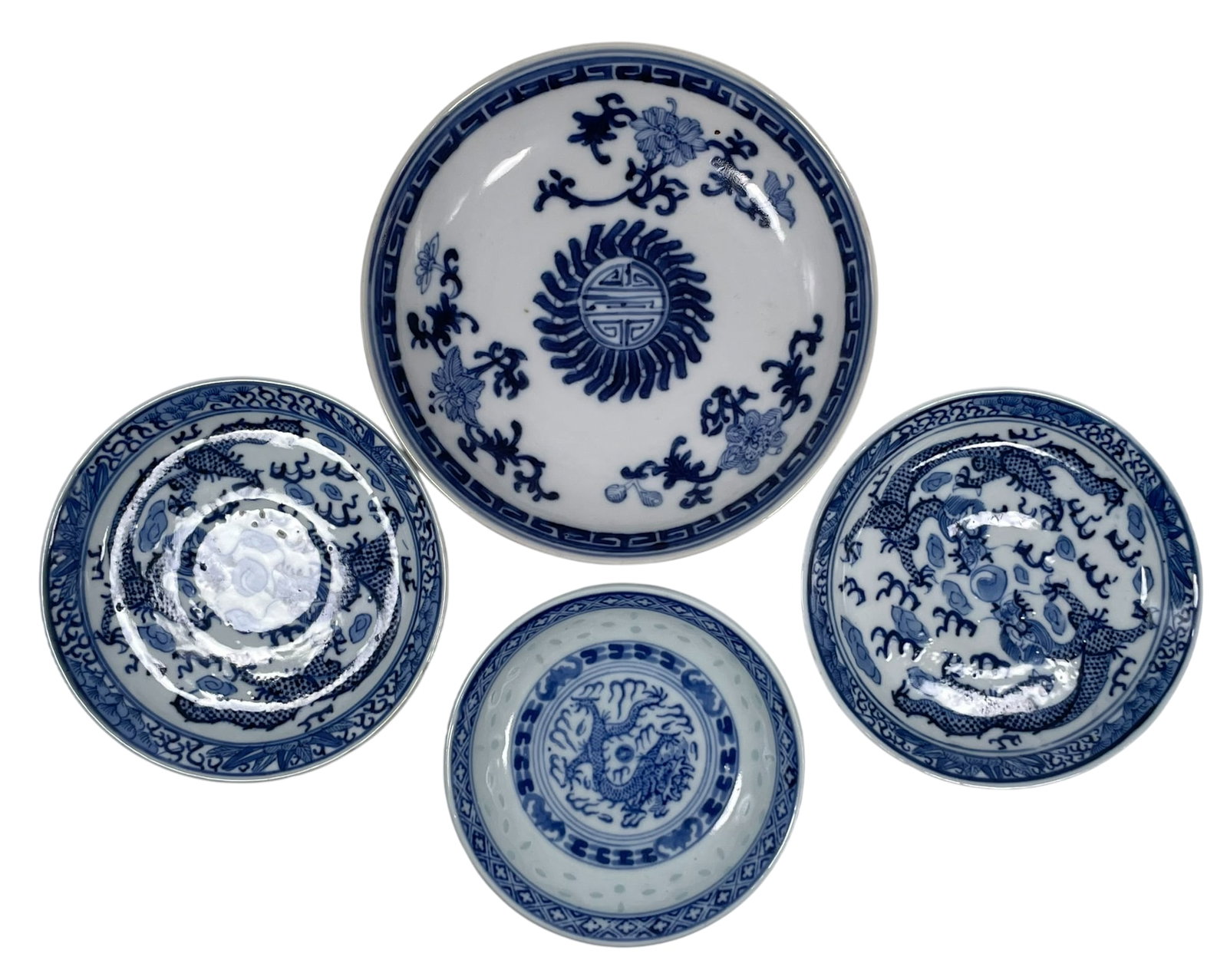 A Group of Four Chinese Small Blue and White Dishes (1 of 19)