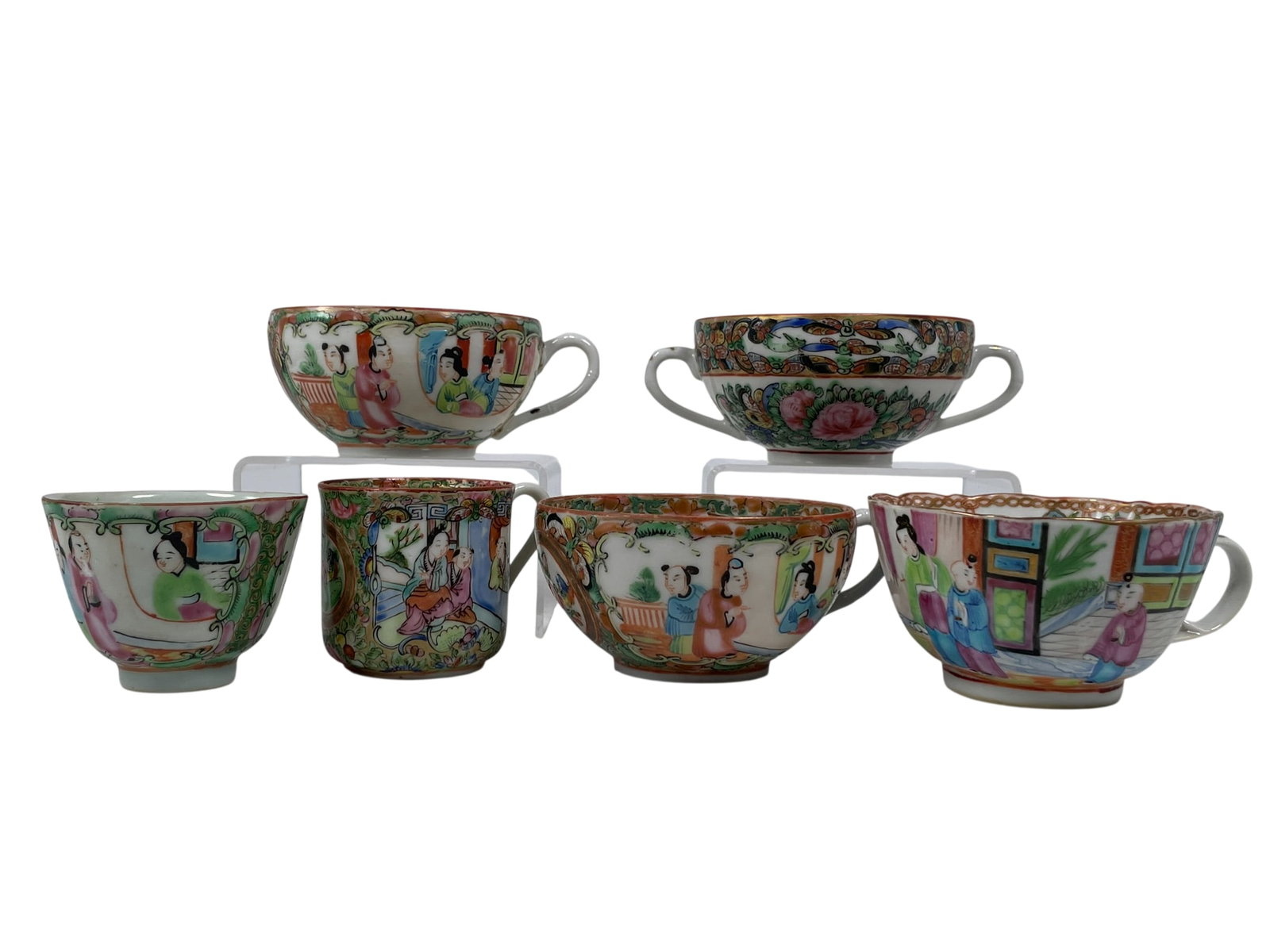 A Group of Six Chinese Famille Rose Porcelain Cups (1 of 18)