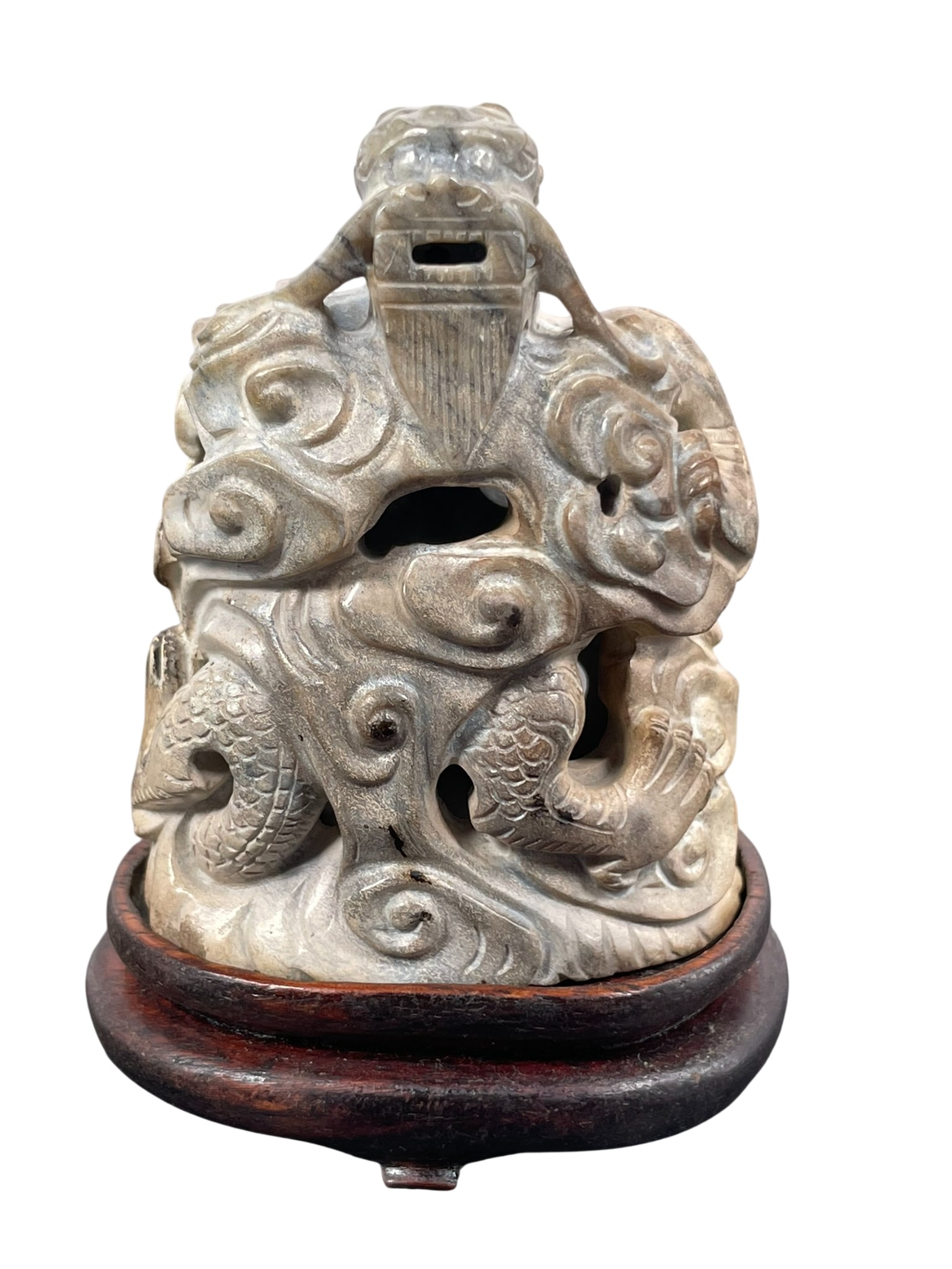 A Chinese Carved Stone 'Dragon' Finial (1 of 10)