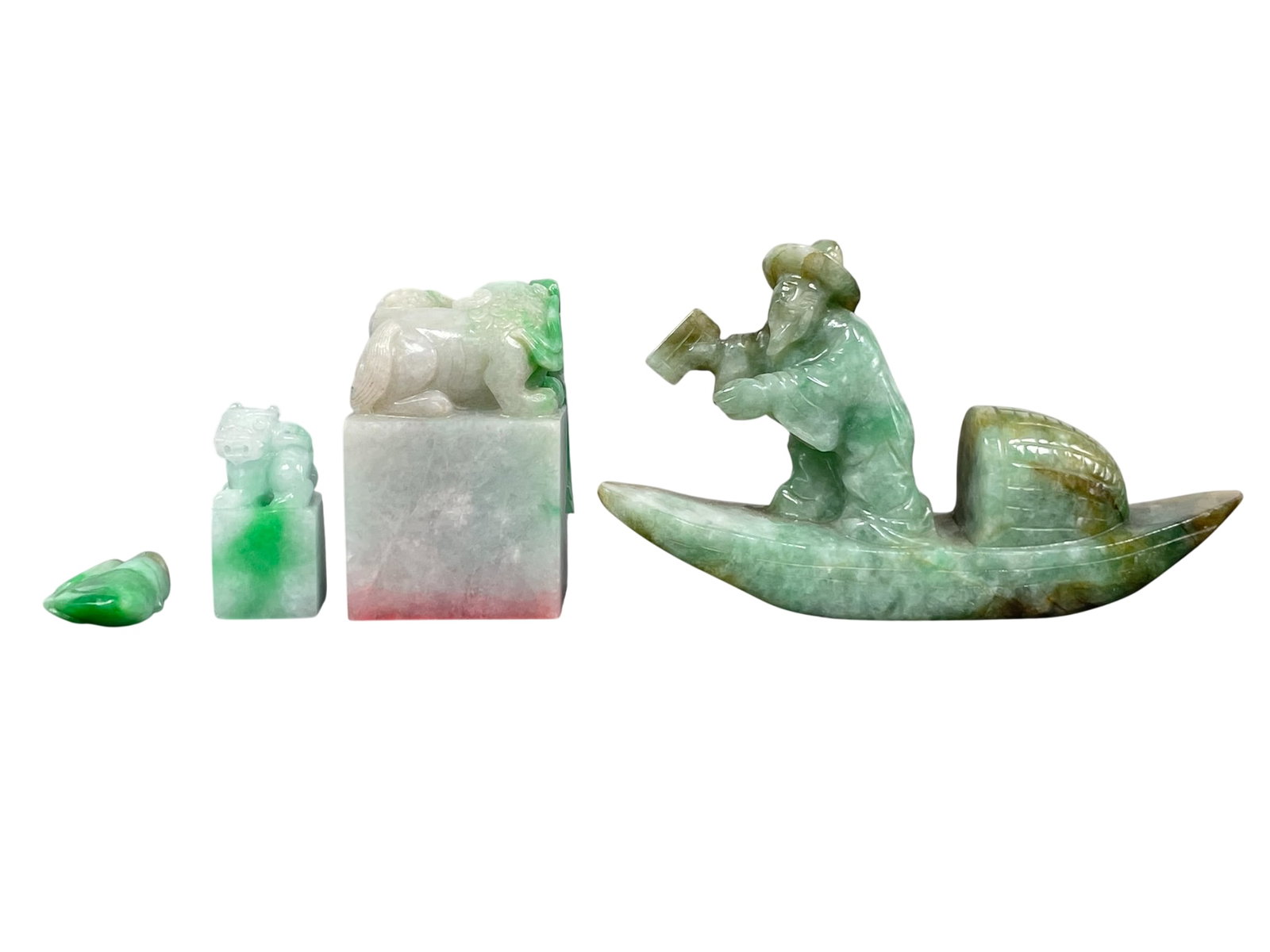 A Group of Four Chinese Carved Jadeite Objects (1 of 13)