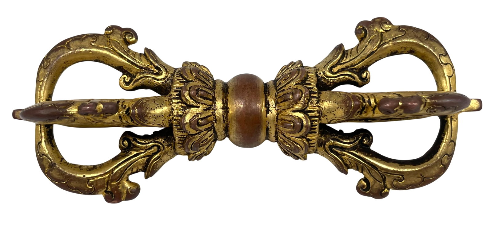 A Gilt-Bronze Dorje Vajra: 5.1/2 in. high, 2.1/8 in. wide.