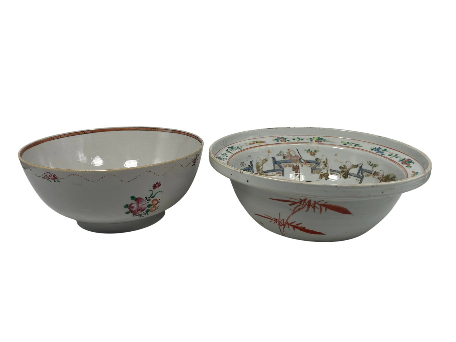 Two Chinese Large Famille Rose Porcelain Bowls (1 of 16)