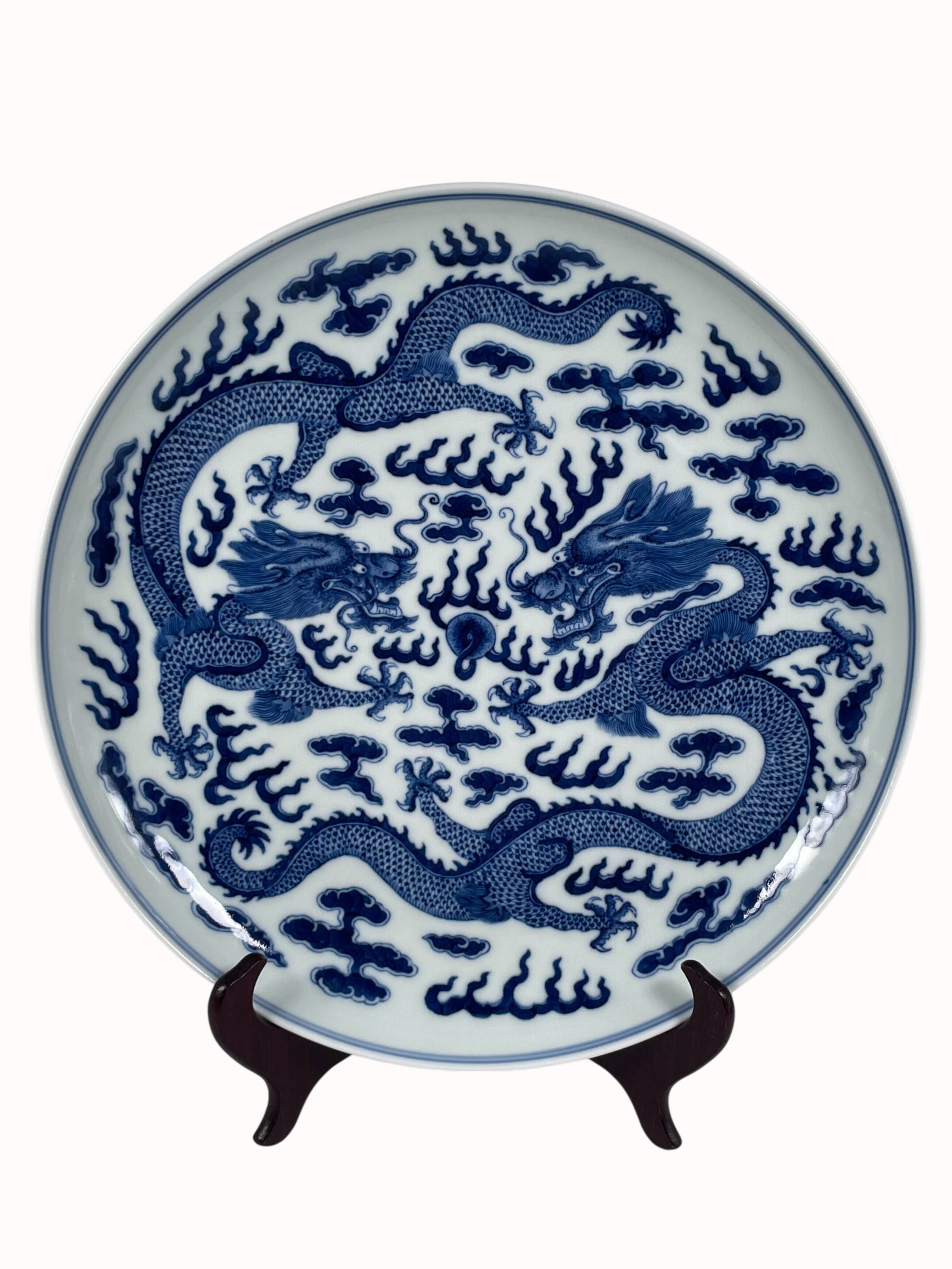 A Chinese Large Blue and White 'Dragon' Dish (1 of 13)