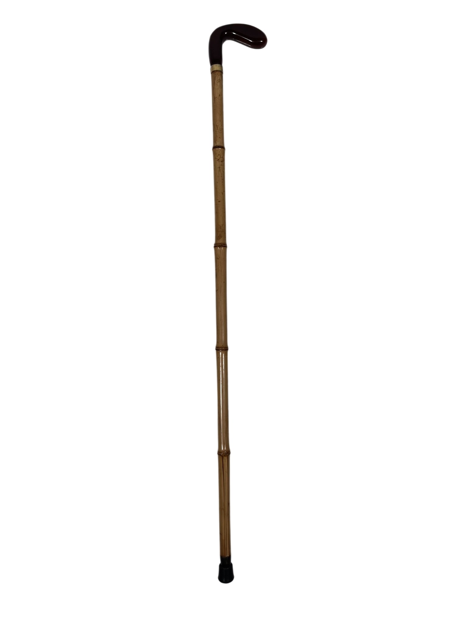 A Vintage Multi-Node Bamboo Sword Walking Stick, Toledo Mark on Blade: The inclusion of a 'Toledo' mark shows the blade forged from renowned Spanish Toledo steel, highly prized in the 19th and early 20th centuries for its exceptional flexibility, strength, and sharpness.