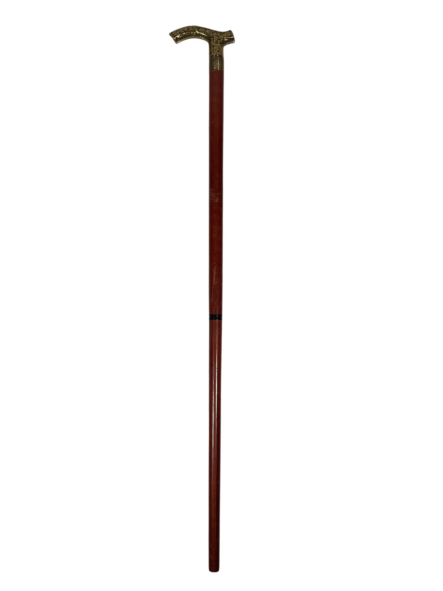 A Vintage Wooden Walking Cane with Removable Brass Handle (1 of 12)