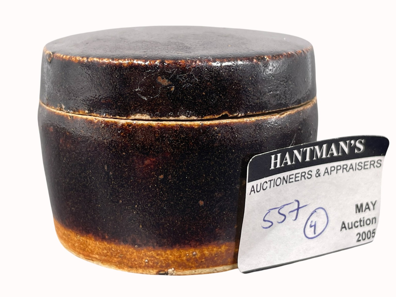 A Chinese Brown-Glazed Circular Box and Cover: A Private Collection of a Retiring University Professor.