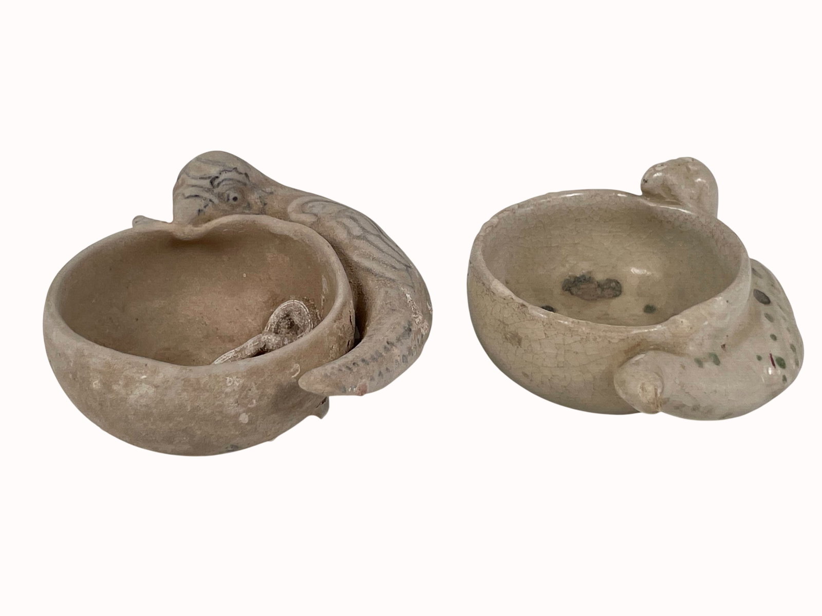 Two Vietnamese Hoi An Hoard Parrot Cups: The larger one measures 1.3/4 in. high, 3.1/2 in. wide. A Private Collection of a Retiring University Professor.
