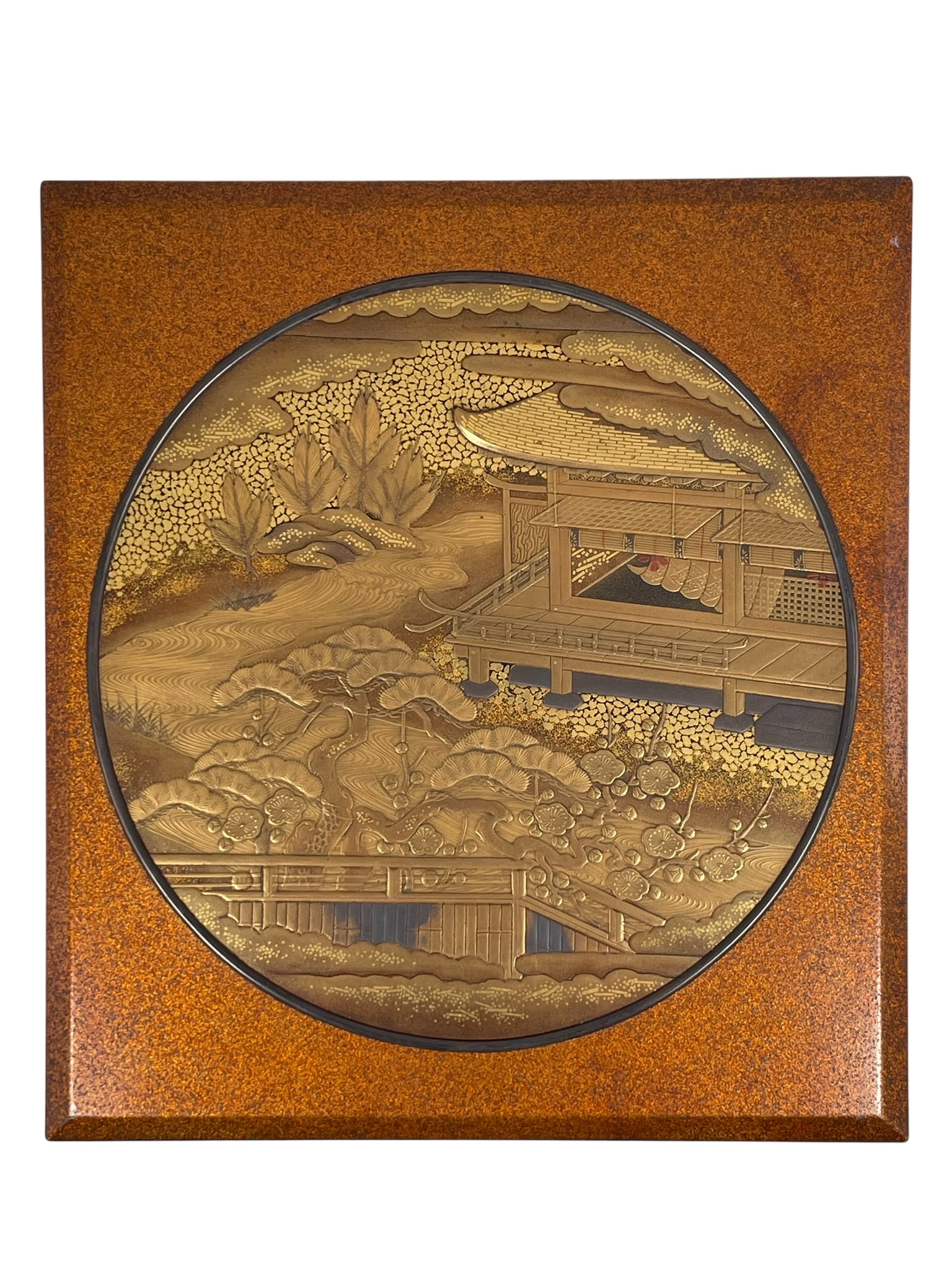 A Japanese Lacquer and Inlaid Writing Box, Suzuribaku: 1.3/8 in. high, 8 in. wide, 7.1/8 in. deep.