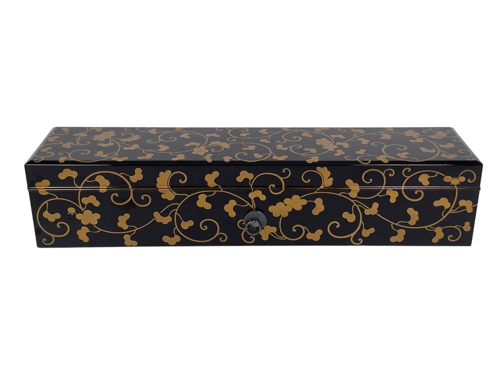 A Japanese Lacquer Letter Box, Fubako: 3.3/8 in. high, 16 in. wide, 4 in. deep.