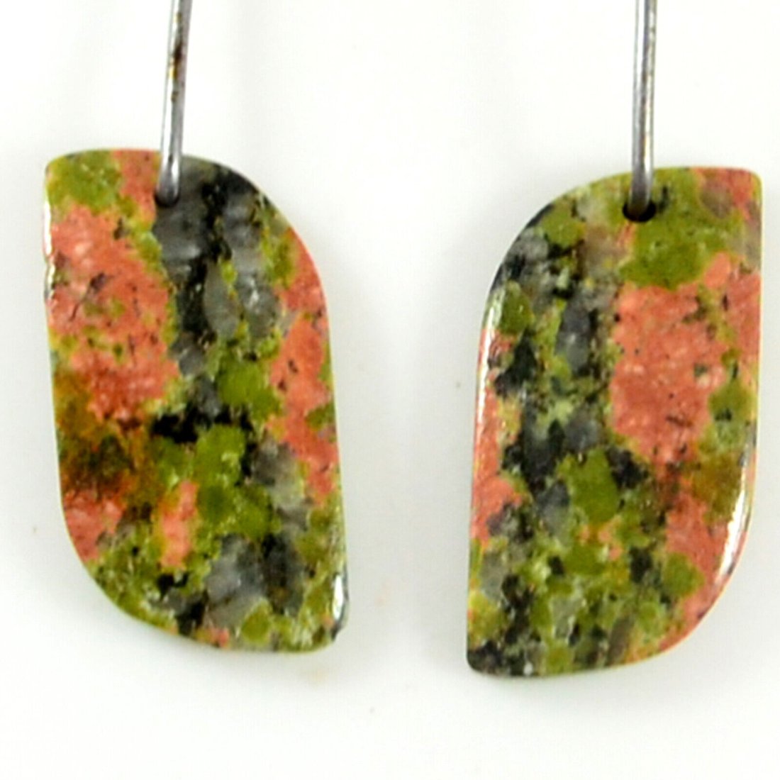 11x12mm Size Natural Unakite Pair- 30.00Ctw Fancy Shape Agate Cabochon Gemstone (1 of 3)