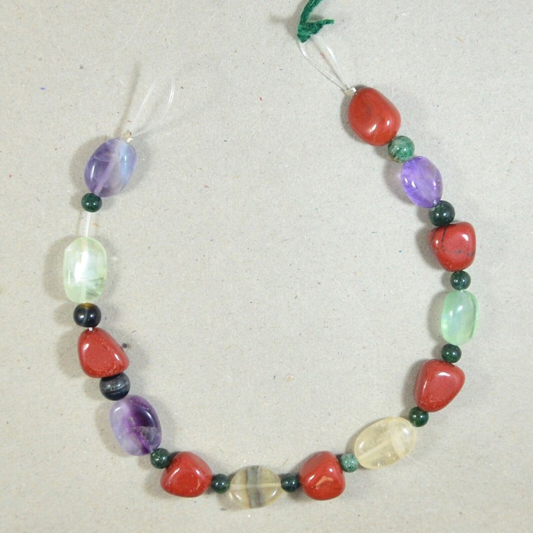 Natural Amethyst rose quartz red sunstone tumble Gemstone beads 9 inch Line (1 of 3)