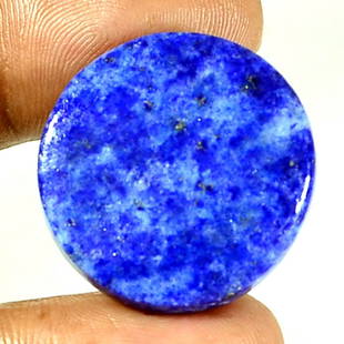 100%Natural Blue Lapis Lazuli round Cabochon Gemstone 30.60Carat: Item Name:- Lapis Lazuli, Item weight in carat:- 30.60, item weight in grams :- ***, item Dimension(Size)in milimeter:- 24 mm, 24 mm, 6 mm, item Dimension(Size)in centmeter:- **, item creation :- Natu