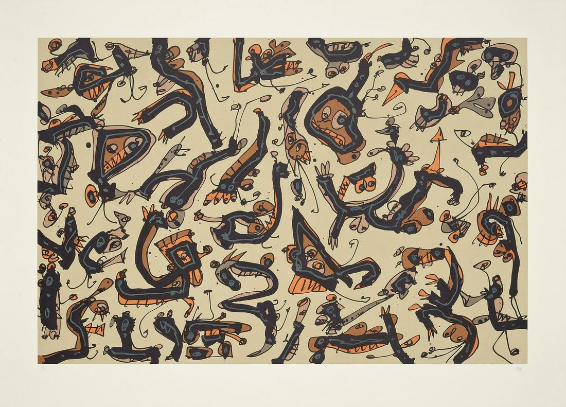 Antonio SAURA - Abierta 1, 1989 - Hand signed lithograph: Antonio SAURA Abierta 1, 1989Original numbered and hand-signed lithograph.Edition: 99 proofs on paper.Publisher and printer: Poligrafa, Barcelone.Artwork dimensions: 75 x 104cmCatalogue raisonnÃ© re