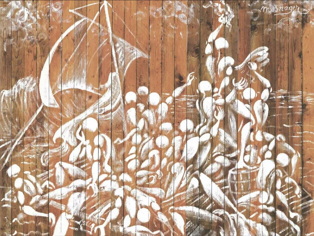 Jerome MESNAGER - The Raft of the Medusa - Digigraphy signed and numbered: Jerome MesnagerThe Raft of the Medusa, 2017Digigraphy on Rives tradition paper 250 g Numbered in pencil and signed in the plate at the top right Artist's proof numbered out of 50 copiesHeight : 47 cm