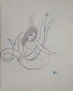 Marie LAURENCIN: Mermaid, Original signed drawing