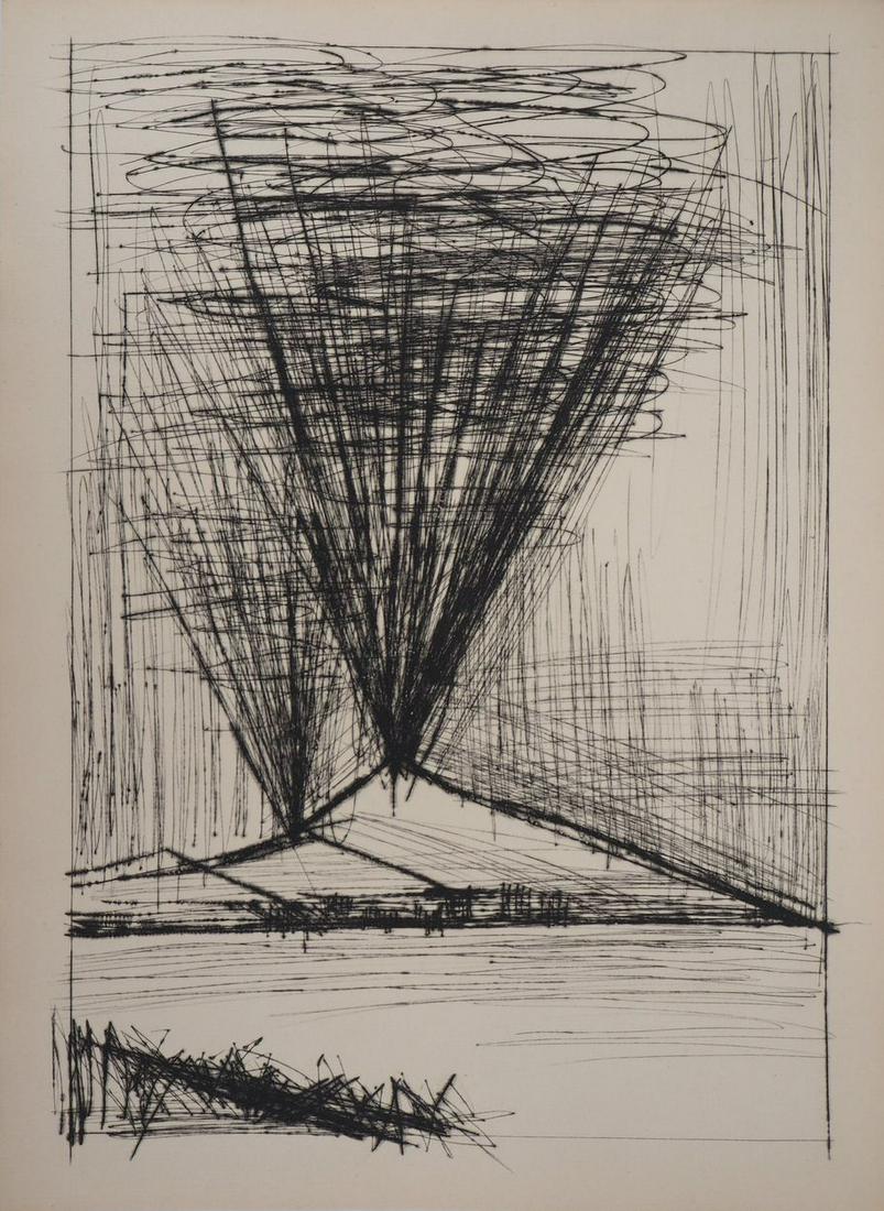 Bernard BUFFET - The eruption of Vesuvius - Original etching: Bernard Buffet (1928-1999) The eruption of Vesuvius Original drypoint etching On vellum 38 x 28 cm Not signed REFERENCES: This original engraving is officially referenced in Bernard Buffet's catalog r