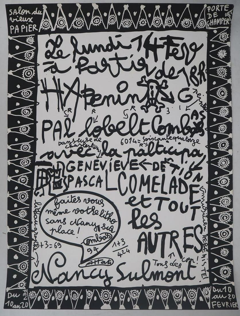 Robert COMBAS - Contemporary, 1994 - Original signed screenprint: Robert Combas The Contemporaries, 1994 Original silkscreen printed on both sides Signed in the plate On thin vellum 76 x 56 cm REFERENCES: Produced for the exhibition Les contemporains / Salon du vieu
