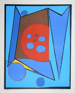 Richard MORTENSEN - Monte d'Oro, 1961/69 - Original lithograph signed and numbered: Richard MORTENSEN (1919-1993) Monte d'Oro, 1961/69 Original offset-lithograph in 7 colors on fine Van Gelder cotton paper with watermark. Hand-signed and dated by the artist in pencil at the lower rig