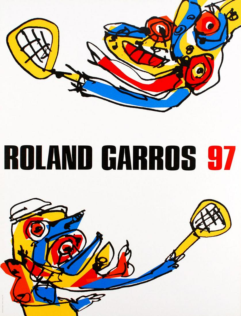 Antonio SAURA - Roland Garros, 1997 - Poster: Antonio Saura (1930 - 1998) Roland Garros, 1997 Poster in Offset print published by the Lelong gallery. Size: 75 x 57cm In perfect condition Height: 75 cm / Width: 57 cm