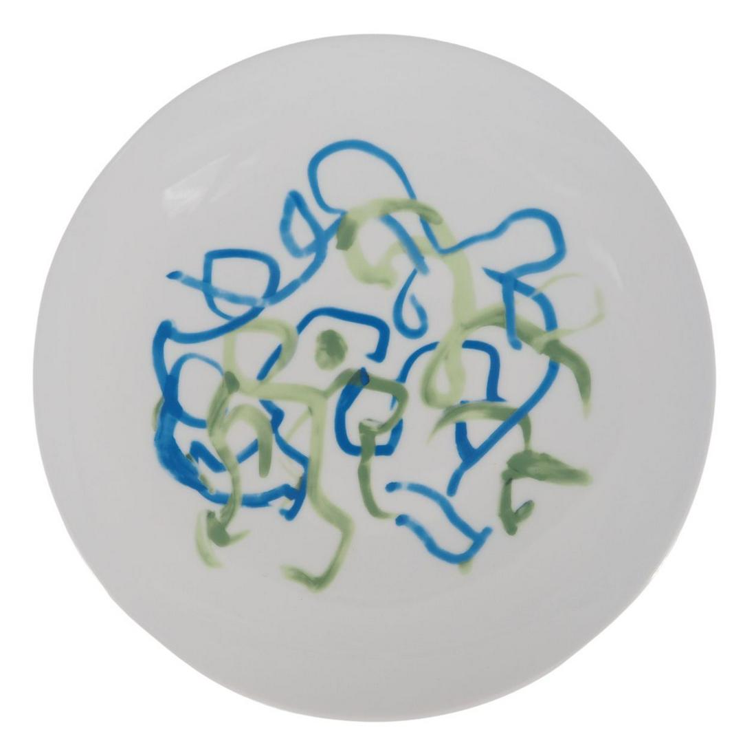 ZAO Wou-Ki - Marine Life: Algae - Signed Silkscreen on Porcelain: ZAO Wou-Ki Marine Life: Algae, 2018 Silkscreen on Limoges Porcelain (Made in the Bernardaud workshops) Signed on the back Edition Friends of the Museum of Modern Art of the City of Paris, 2018 8.5 inc