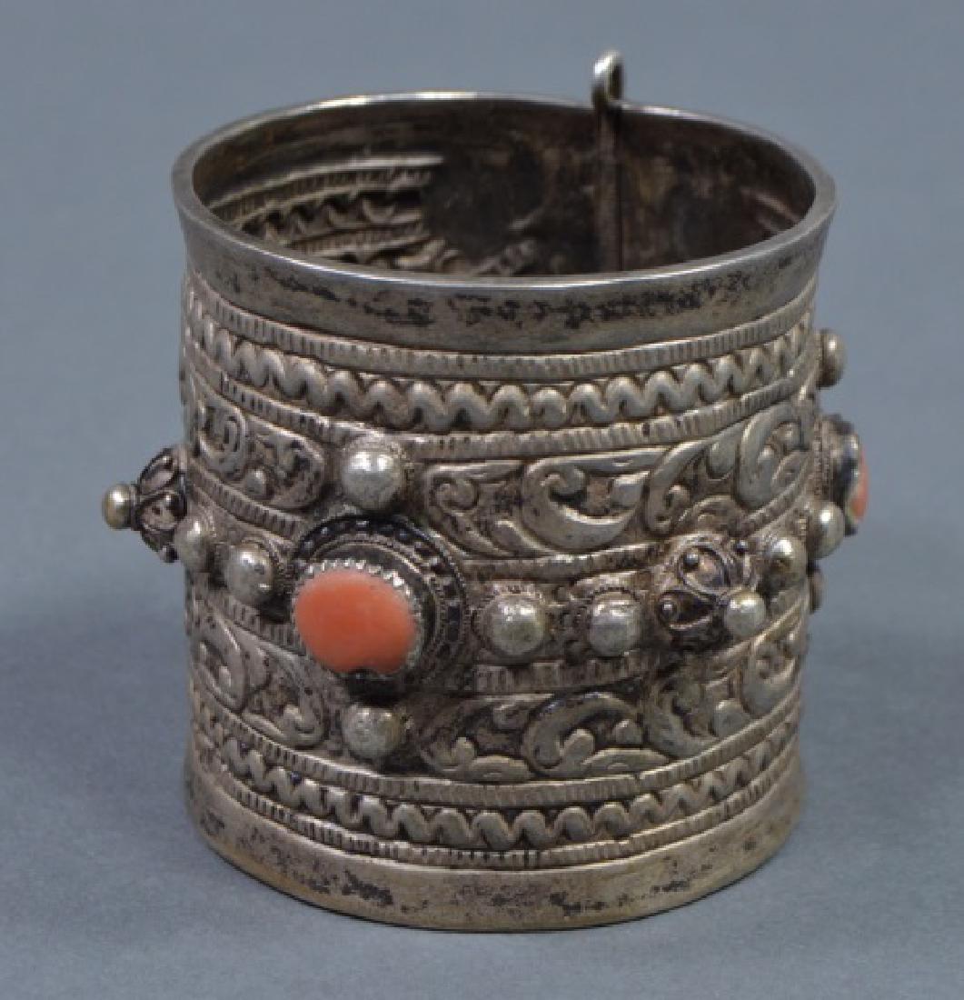 North African Silver Cuff Bracelet (1 of 4)