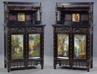 Pair of Custom Herter Brothers Servers