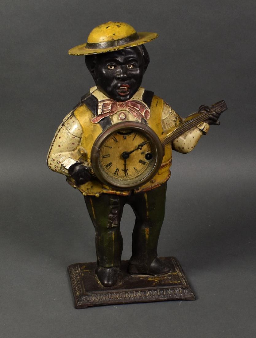 Blinking Eye Cast Iron "Black Man" Clock (1 of 6)