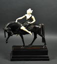 Art Deco Bronze Sculpture of Female on Horseback