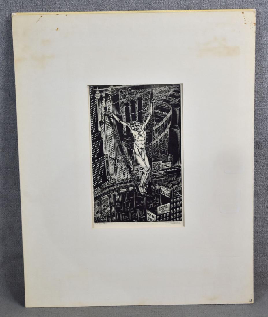 Isac Friedlander 1960 Woodblock "Crucifixion": Artist is Latvian-American, 1890-1968. Dated and signed in lower margin.