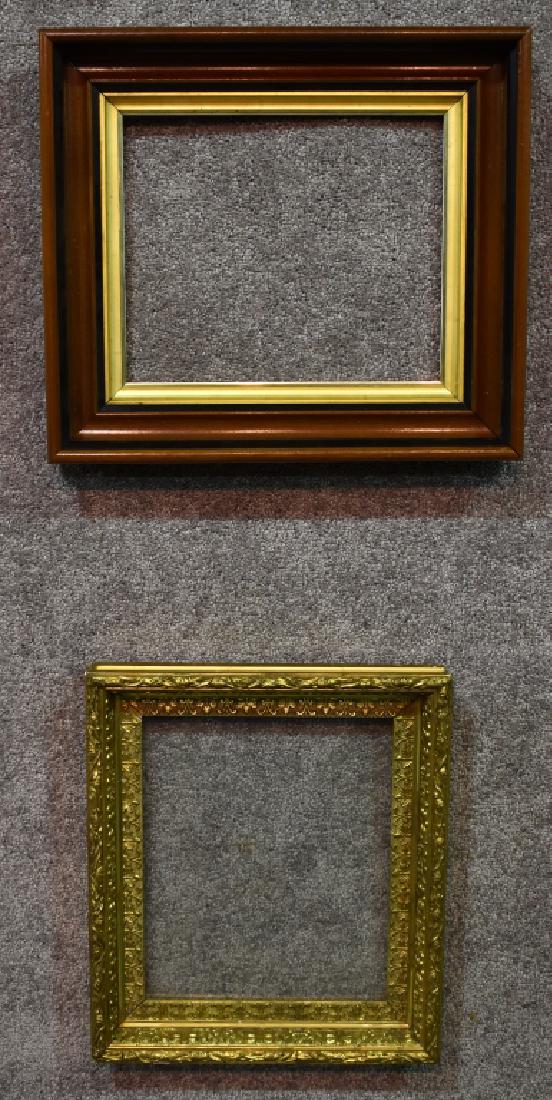 Two Picture Frames: One walnut shadowbox 17" H x 15". One gilt and gesso 15" H x 13" W.